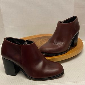 H by Hudson Made in England Burgundy Ox Blood Leather Ankle Booties Boots